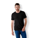 Premium Crew Neck Plain Black T-shirt with model