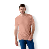 Crew Neck Desert Pink blank T-shirt with model