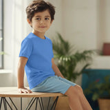 kids supima cotton blue t-shirt
