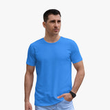 Mens organic cotton tee with model