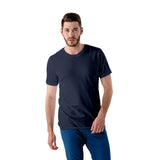 Crew Neck Midnight Navy Plain T-shirt  with model
